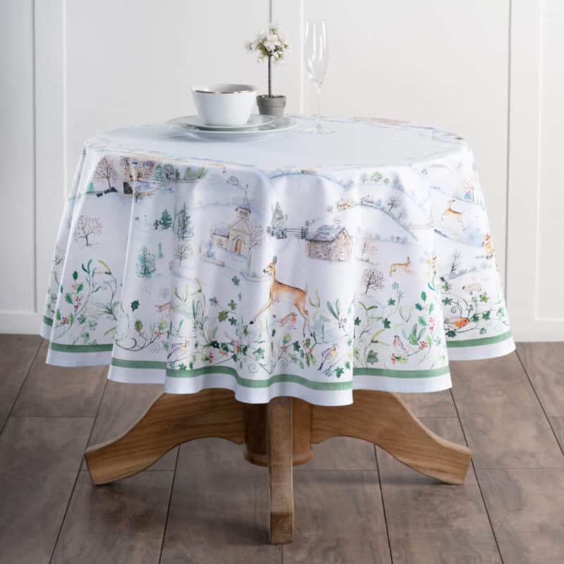 Snowy World Round Tablecloth