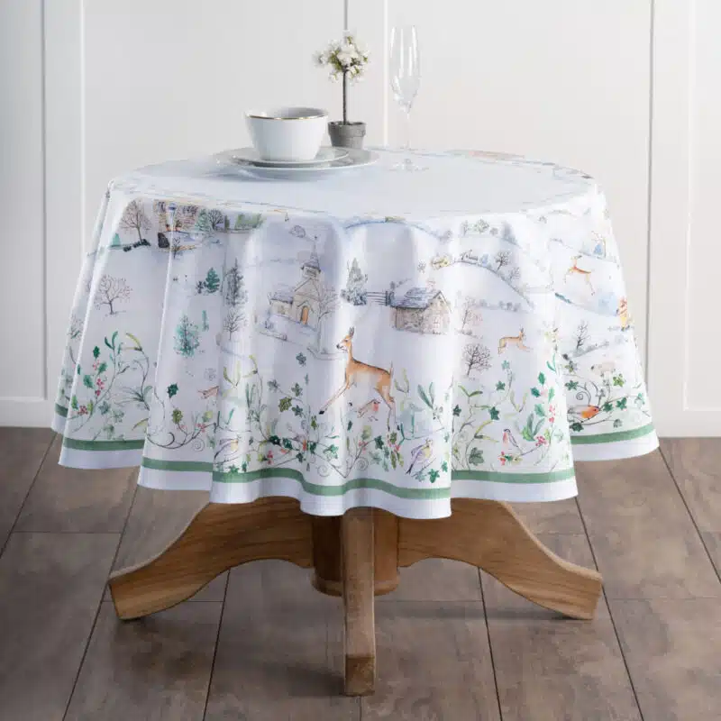 Snowy World Round Tablecloth