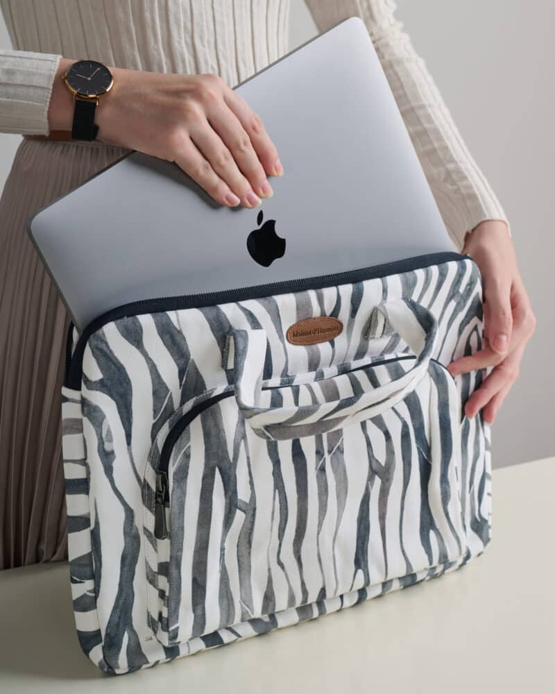 Zebra Laptop Bag with Pocket