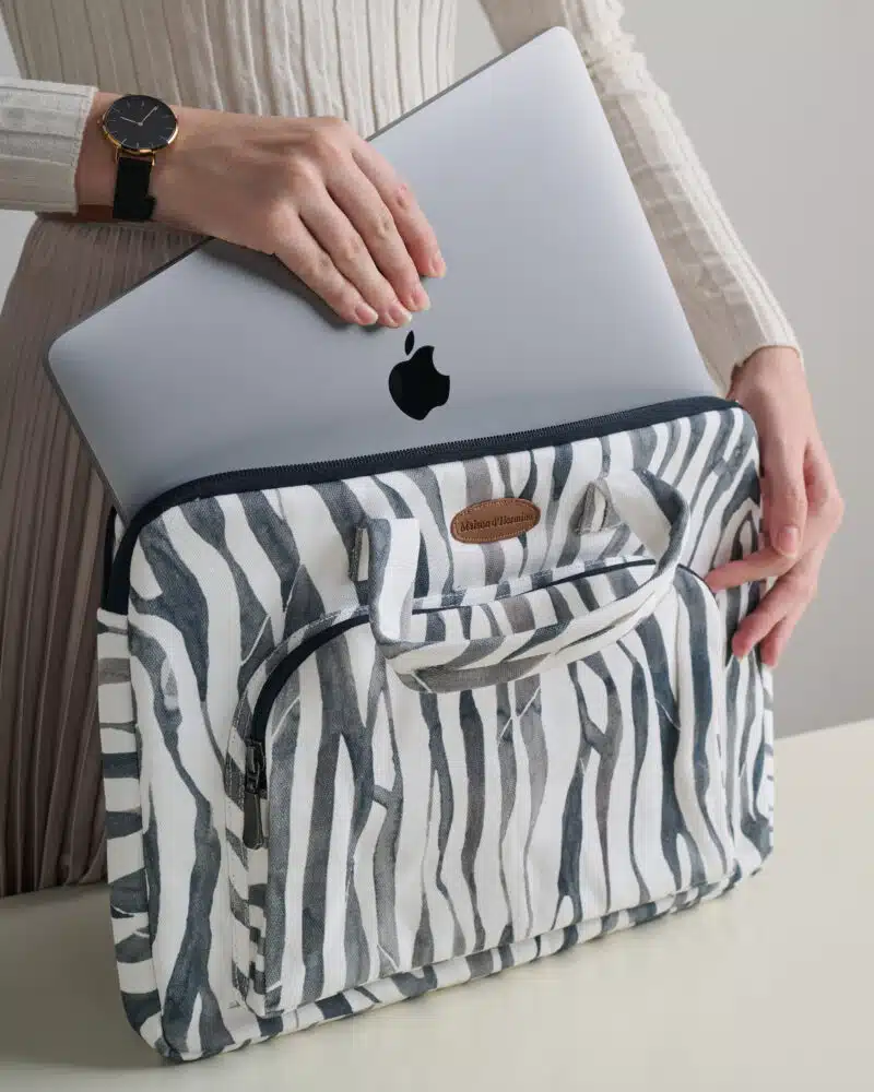 Zebra Laptop Bag with Pocket