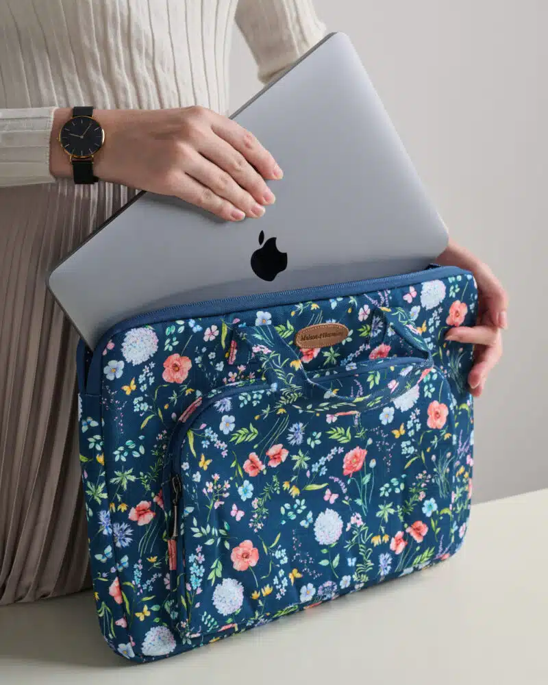 Just Floral Laptop Bag with Pocket