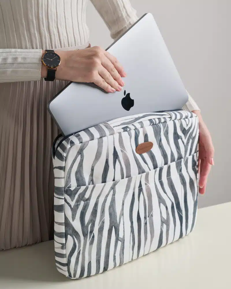 Zebra Laptop Bag with Sleeve and Handle