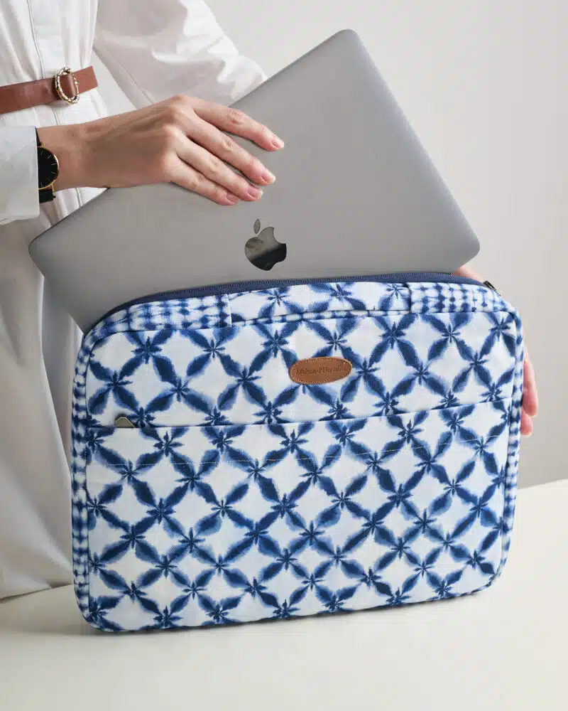 Shibori Laptop Bag with Sleeve and Handle