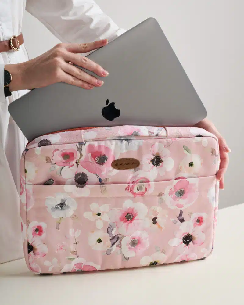 Romantic Poppy Laptop Bag with Sleeve and Handle