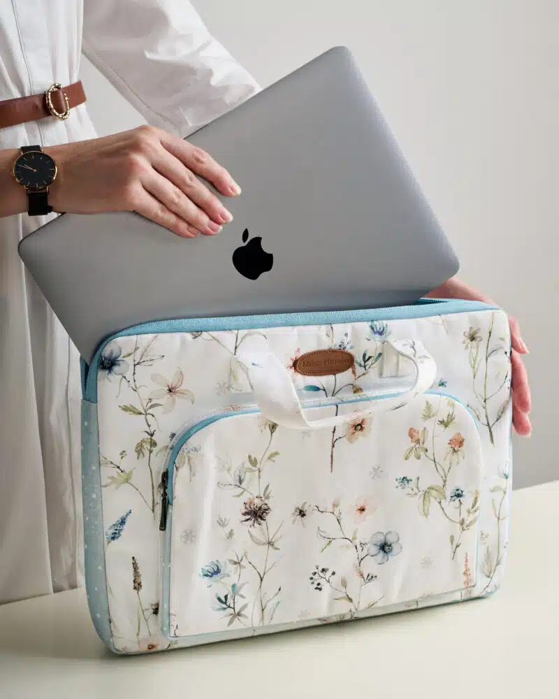 Ice Florals Laptop Bag with Pocket