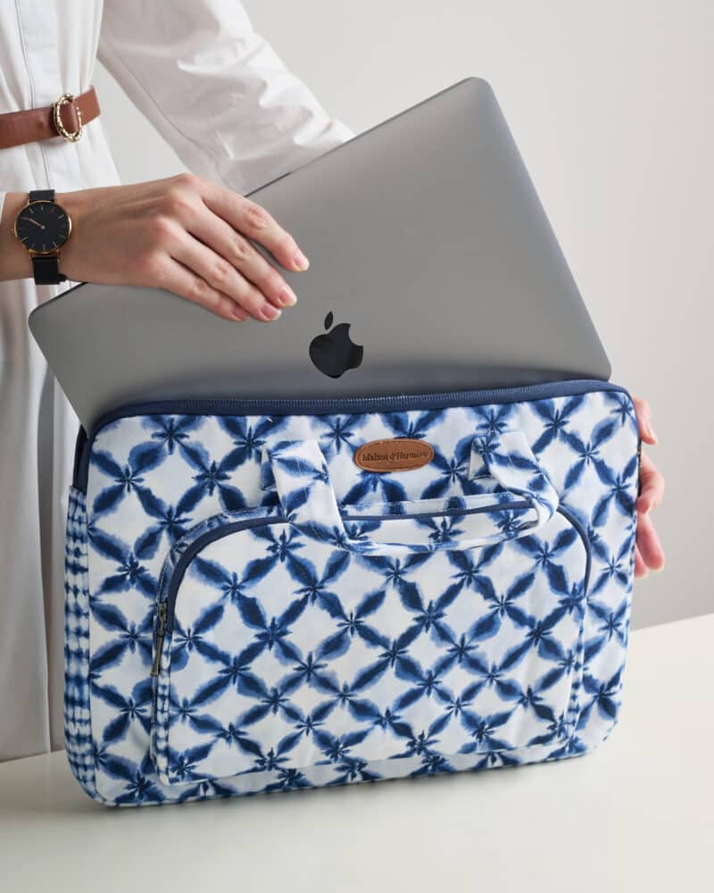 Shibori Laptop Bag with Pocket