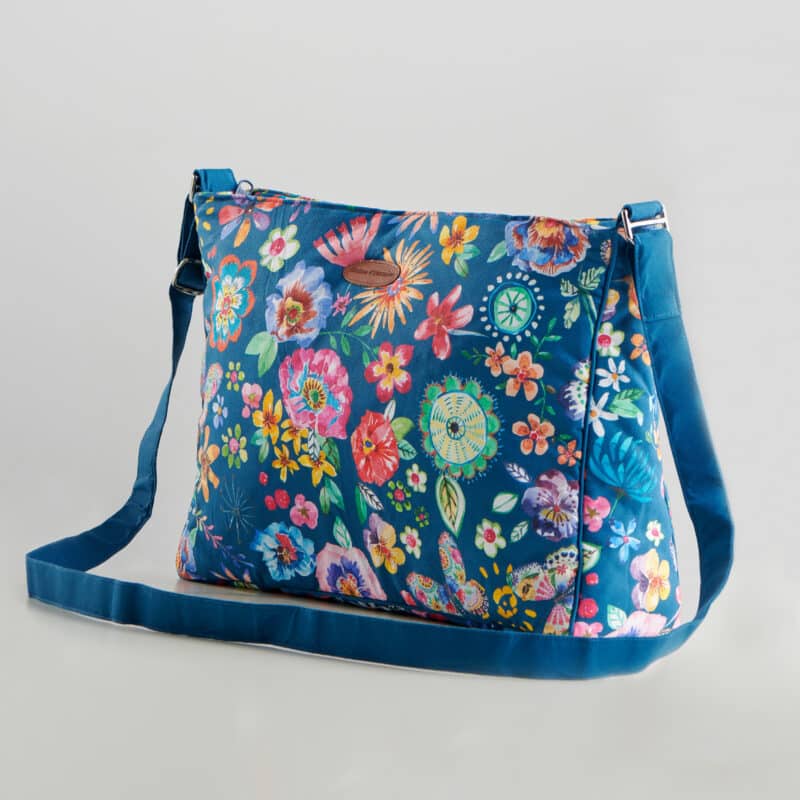 Happy Florals Blue Hand Bag