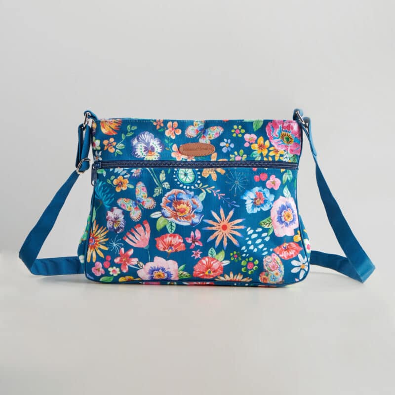Happy Florals Blue Cross Body Bag