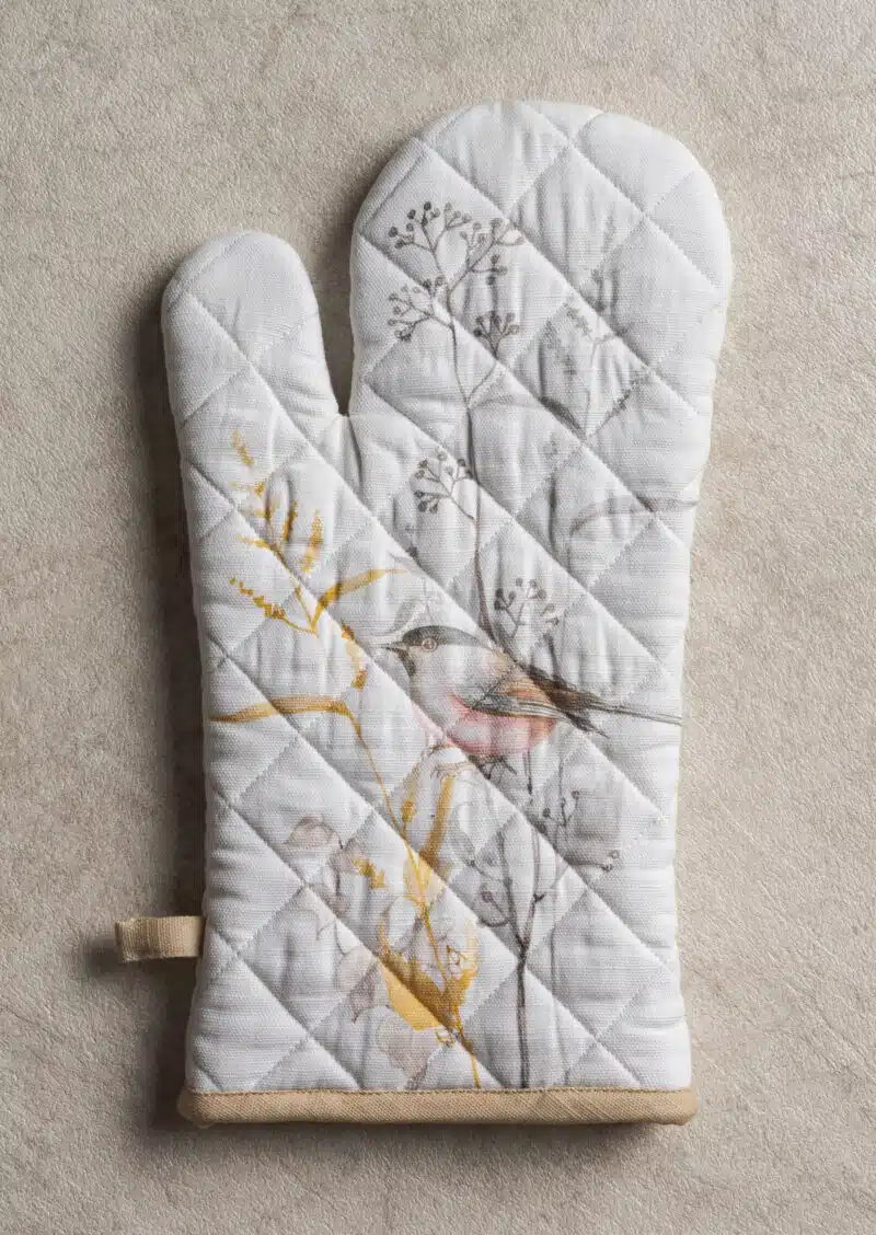 Meadow Florals Beige Oven Mitt