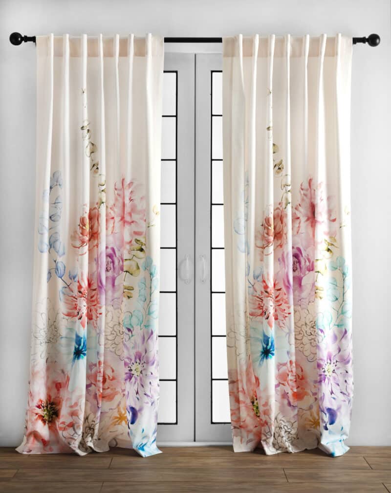 Floral - Beige Curtain