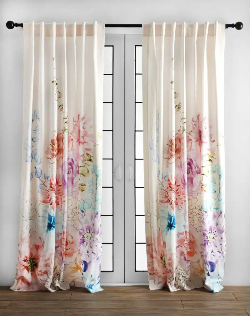 Floral - Beige Curtain