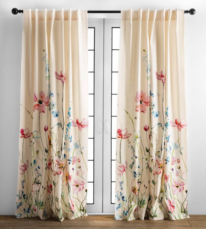 Delphinium - Beige Curtain