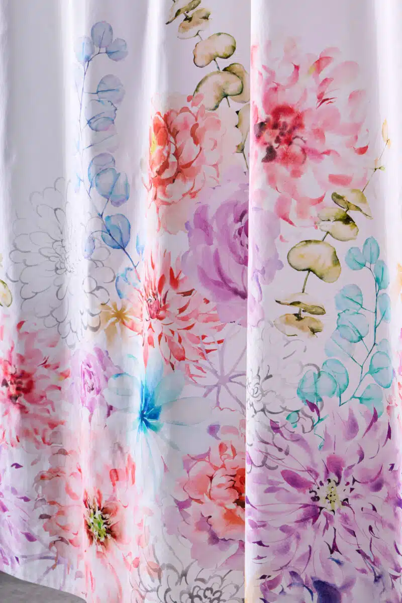 Floral - White Shower Curtain