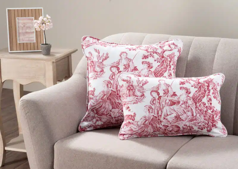 Miller - White  Base - Red Decorative Cushion Cover