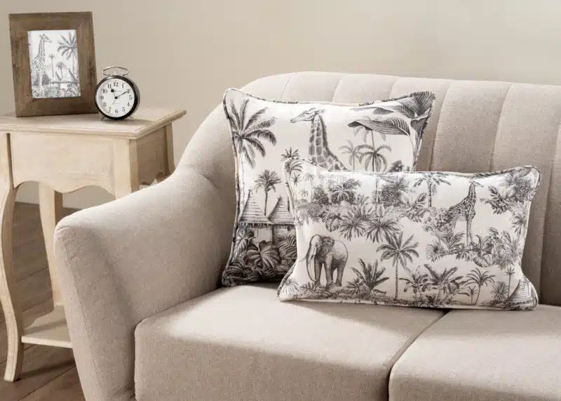 Savana Jouy - Black Decorative Cushion Cover