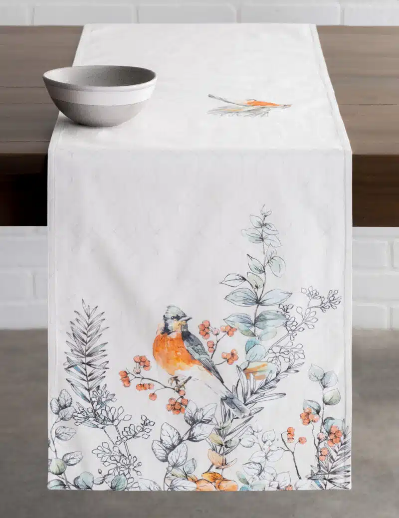 Whitish Shabby Chique Table Runner-double side