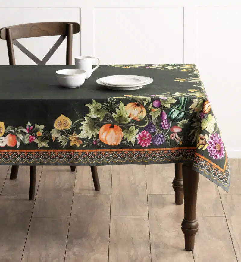 Pumpkin Garden - Dark Green Tablecloth