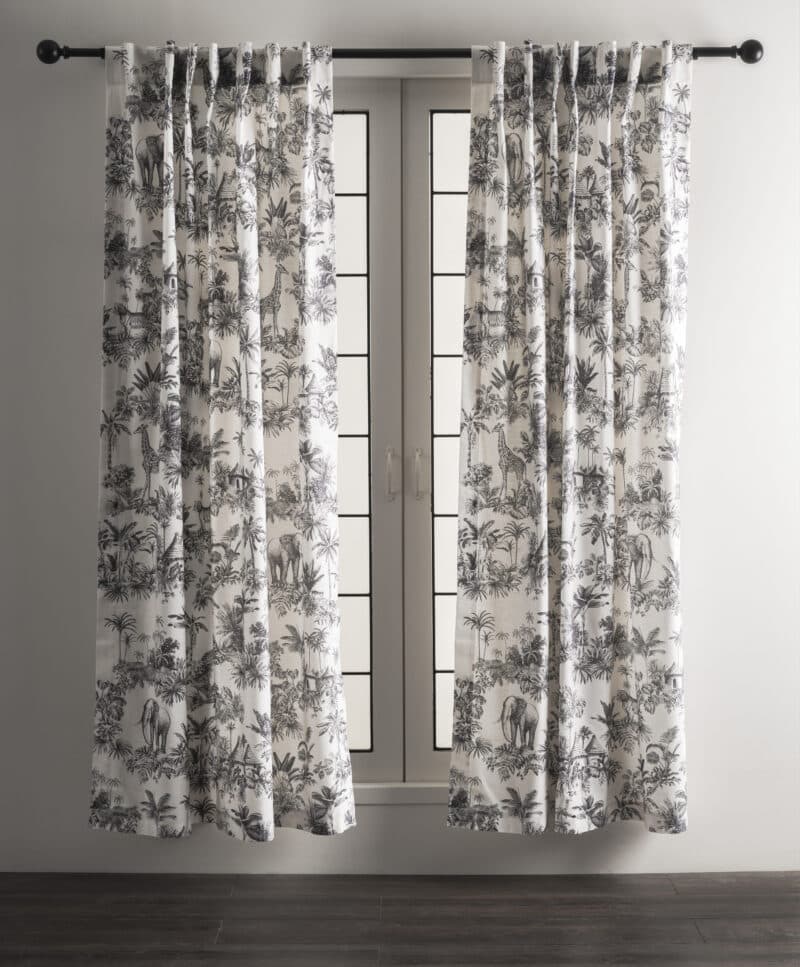 Savana Jouy Curtain Black