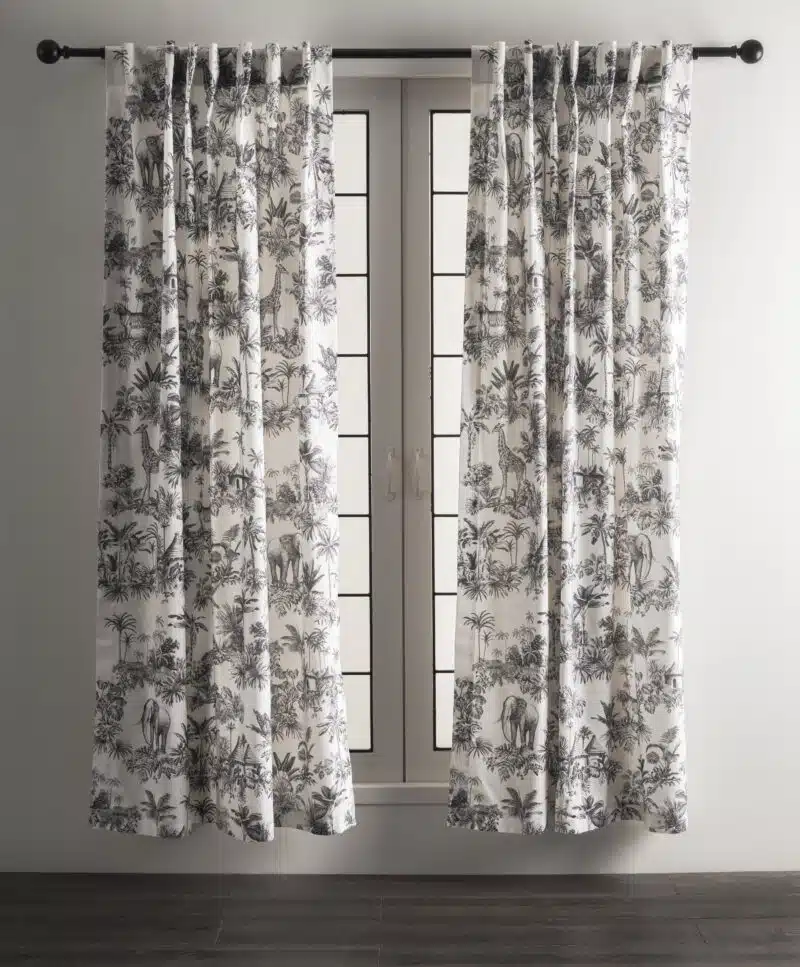 Savana Jouy Curtain Black