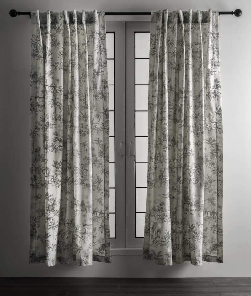 Savana Jouy Curtain Green
