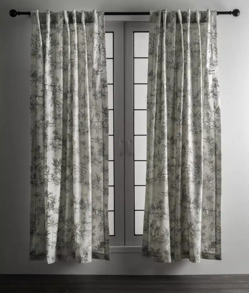Savana Jouy Curtain Green