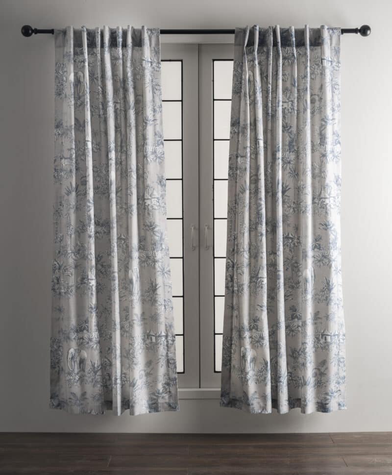 Savana Jouy Curtain Blue