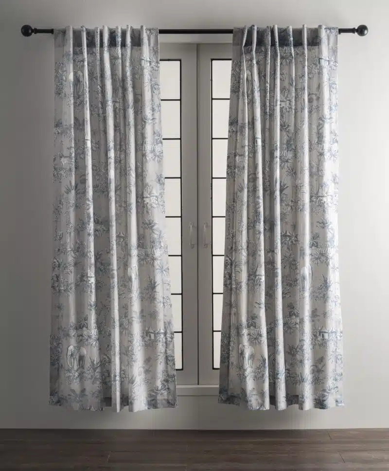 Savana Jouy Curtain Blue