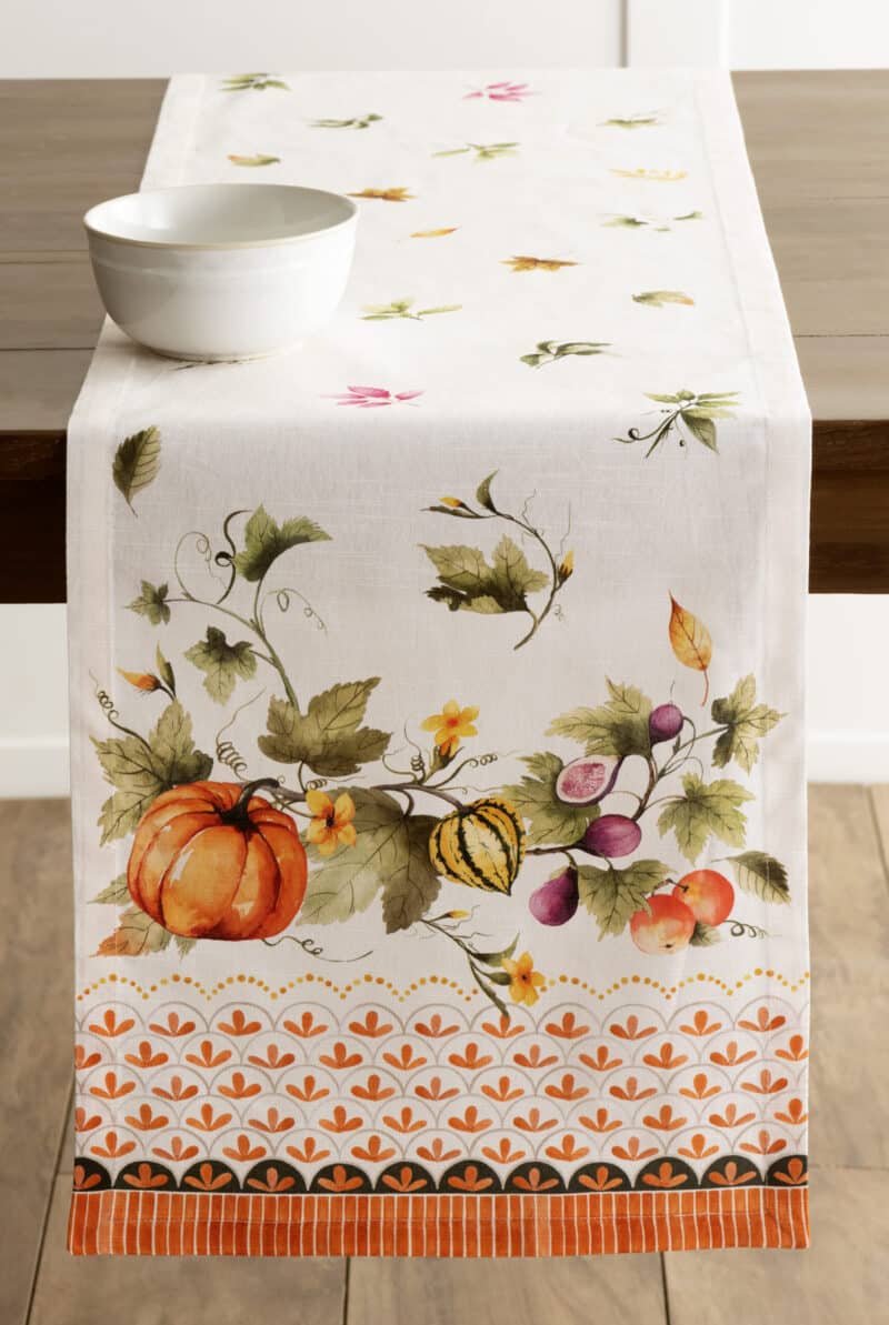 Pumpkin Garden - Cloudy Cream Table Runner-Single Side