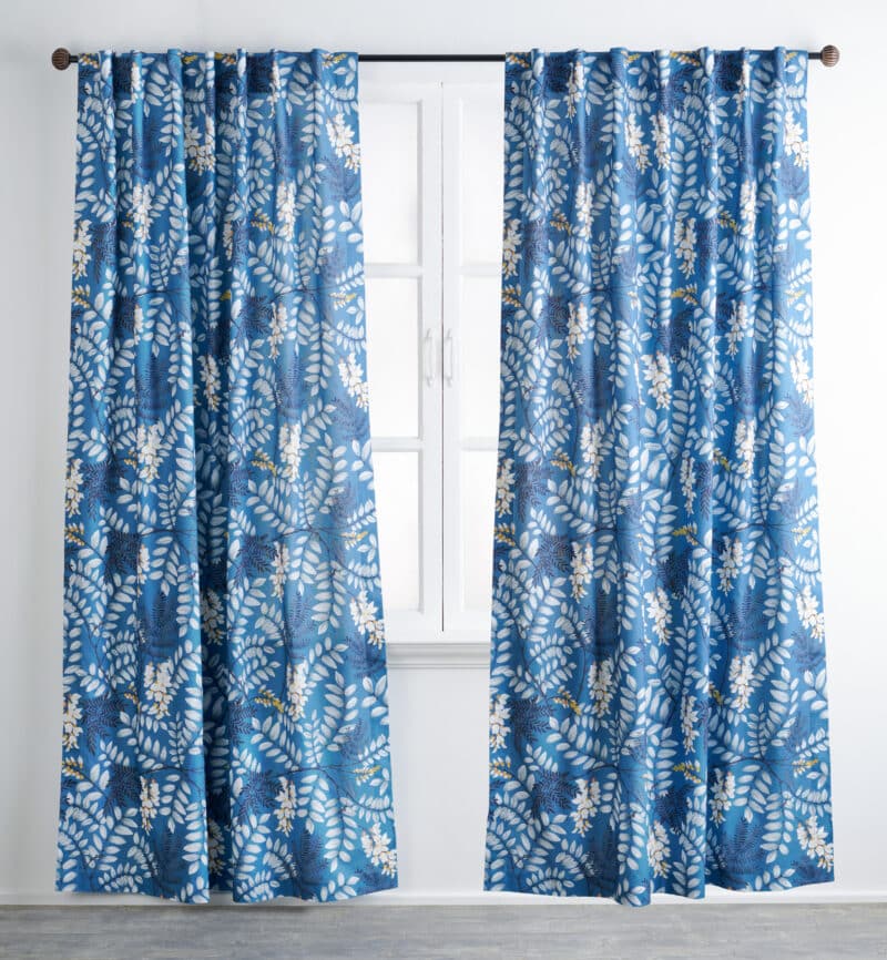 Feuillage Curtain AirforceBlue