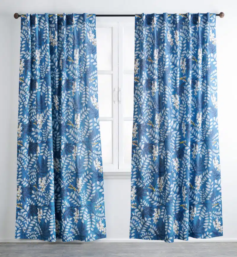 Feuillage Curtain AirforceBlue