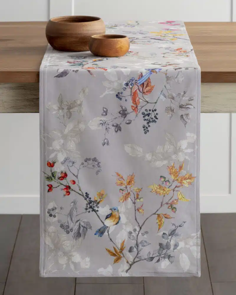 Equinoxe Grey Table Runner-double side