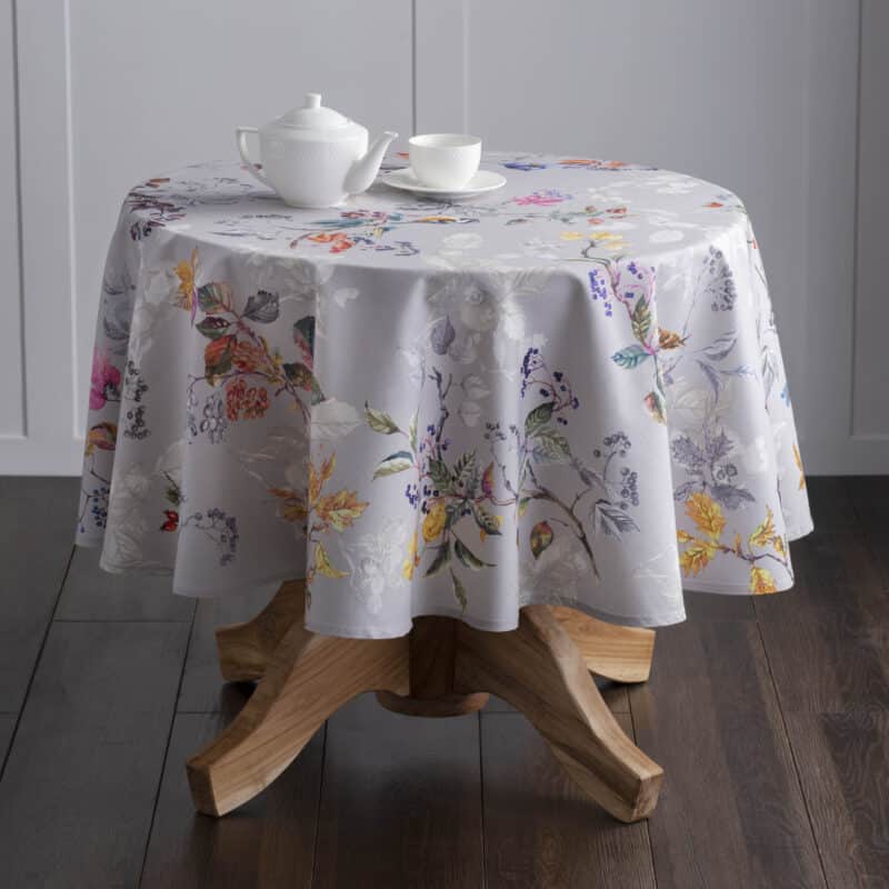 Equinoxe Grey Round Tablecloth
