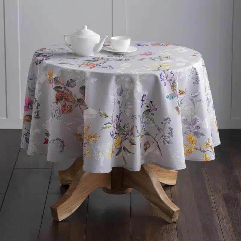 Equinoxe Grey Round Tablecloth