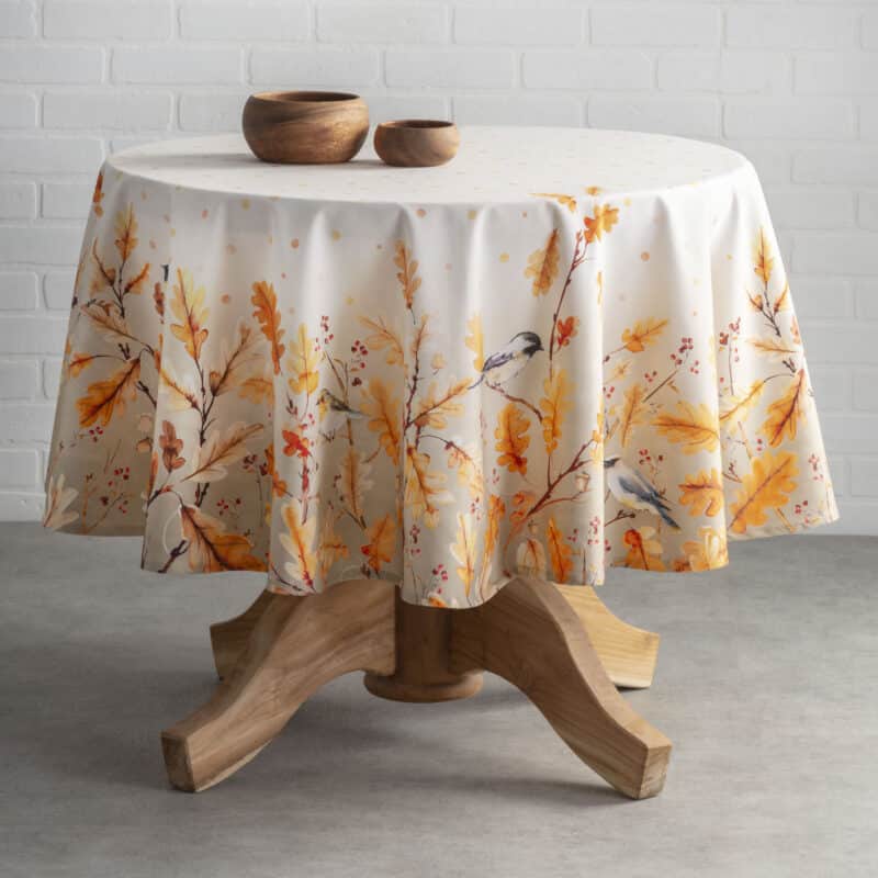 Oak Leaves Round Tablecloth