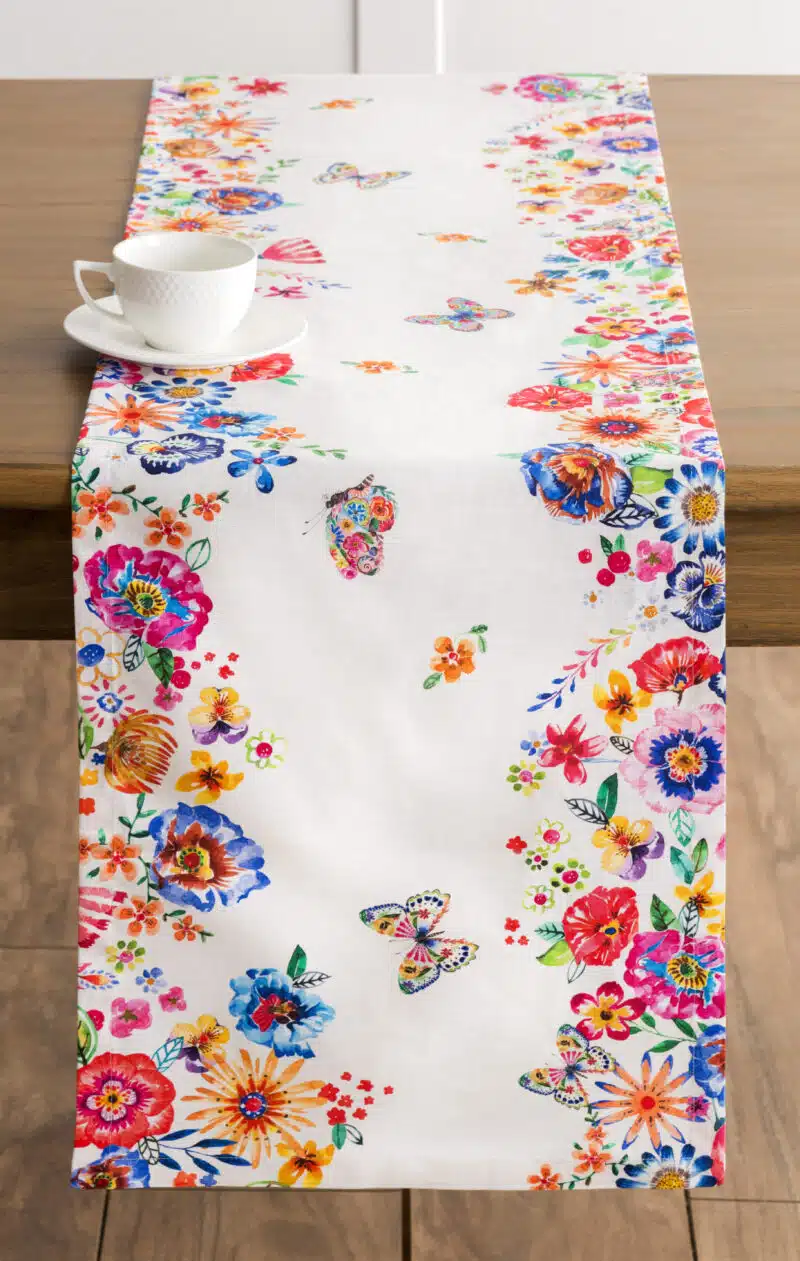 Happy Florals High summer Table Runner-Single Side