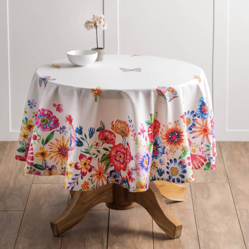Happy Florals High summer Round Tablecloth