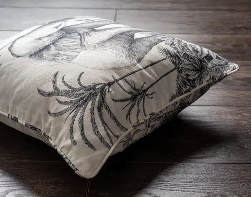 Savana Jouy Cushion Black Elephant