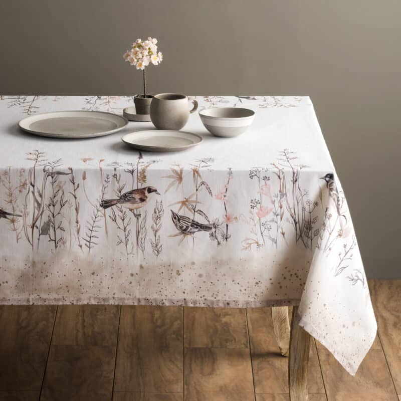 Meadow Florals Brown Tablecloth