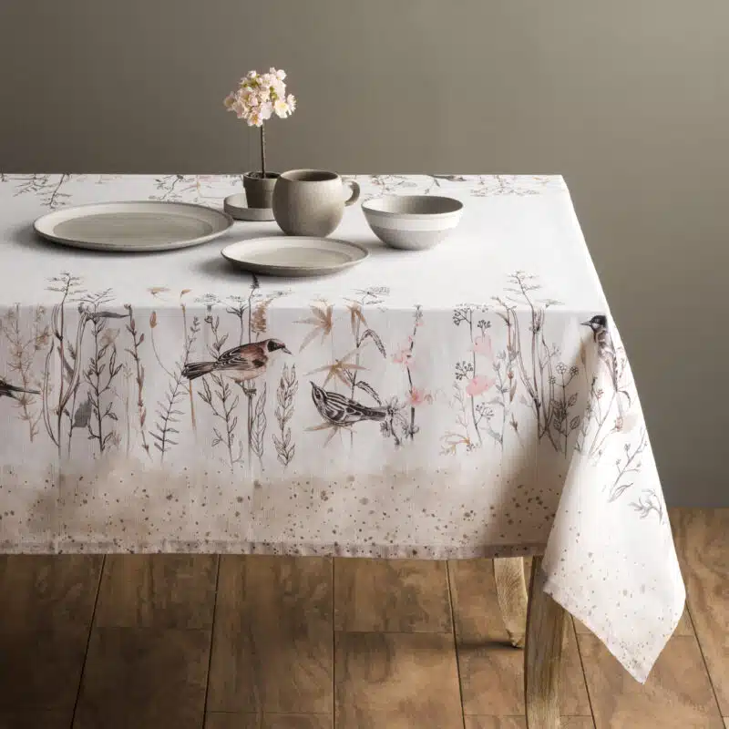 Meadow Florals Brown Tablecloth