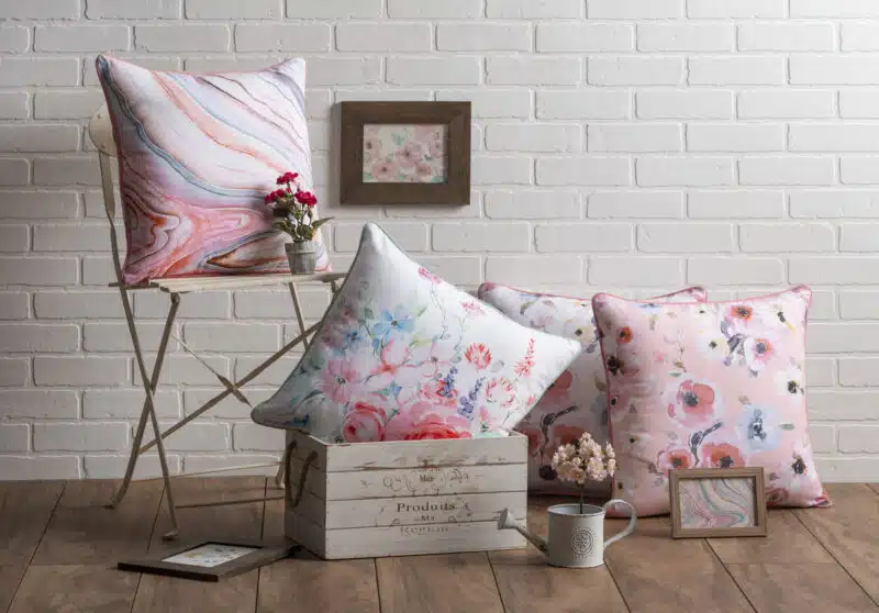 Pale Garden - Romantic Poppy White Decorative Cushion Cover