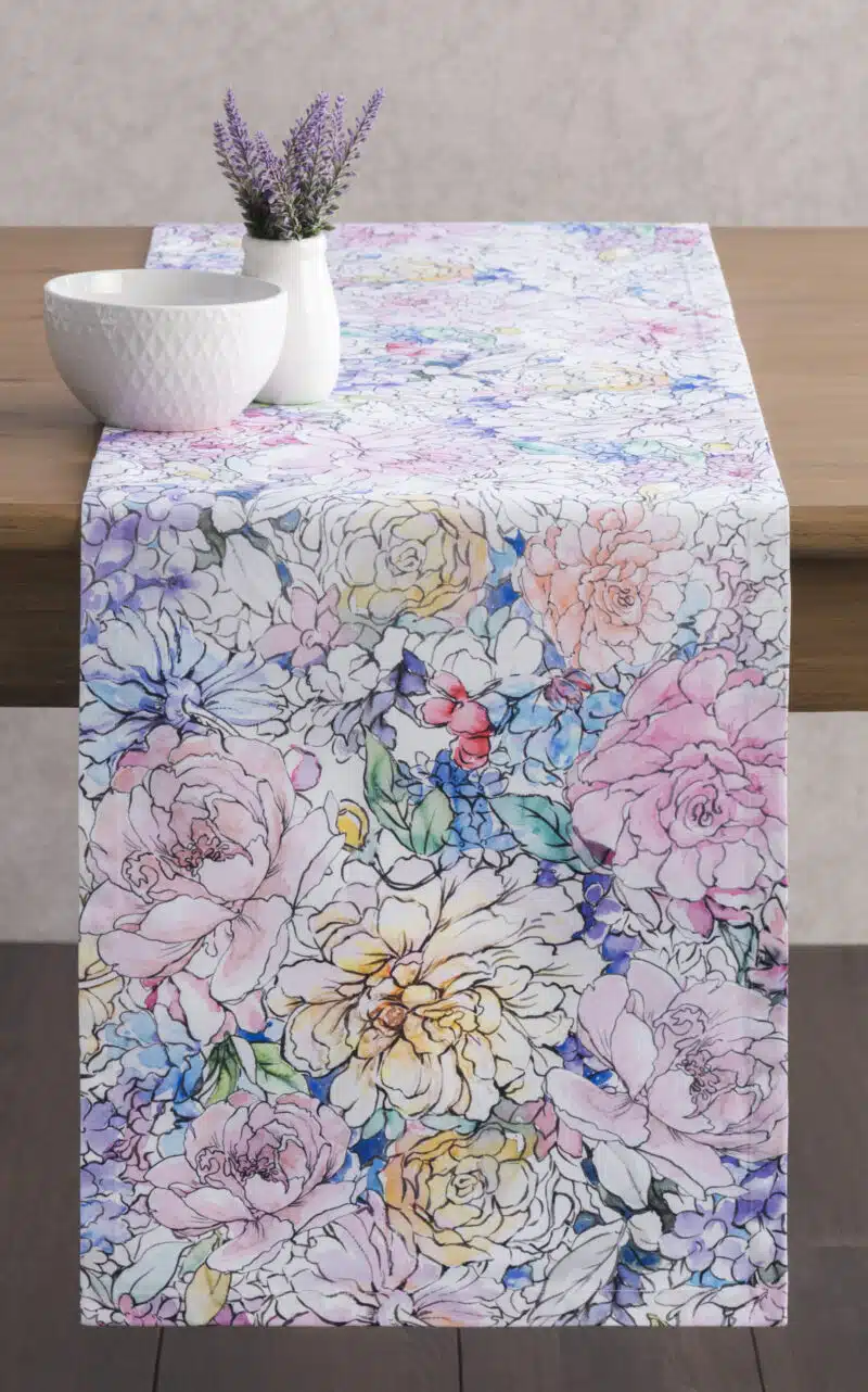 Floral Love Table Runner -  Single side