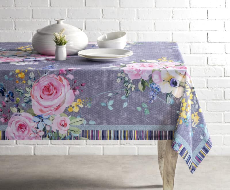 Sweet Rose Lavender Tablecloth Lush lavender rose