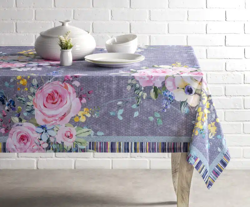 Sweet Rose Lavender Tablecloth Lush lavender rose