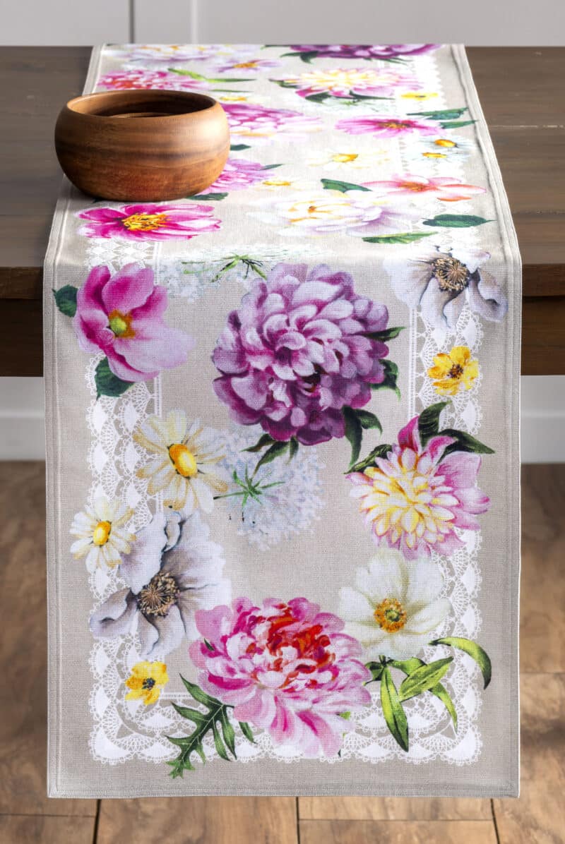 Pivoine Table Runner - double side