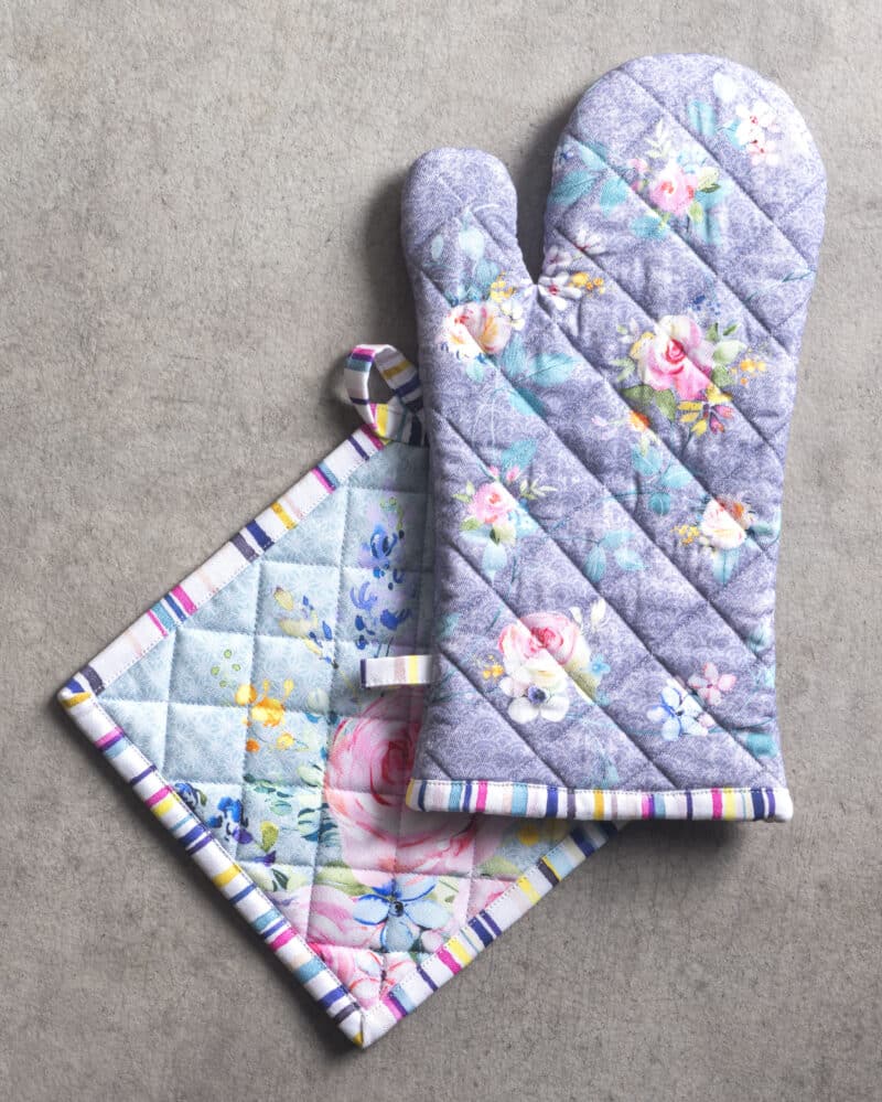 Sweet Rose Lavender Glove & Potholder