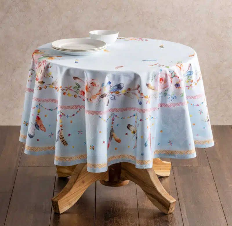 Ibiza Blue Round Tablecloth