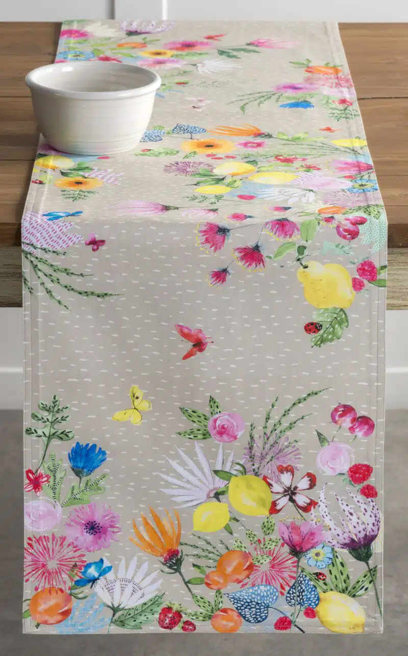 Jardin D'ete  Fog Table Runner-double side