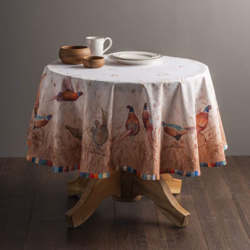 Faisan D'Automne Round Tablecloth