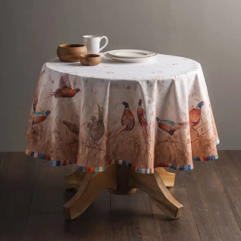 Faisan D'Automne Round Tablecloth