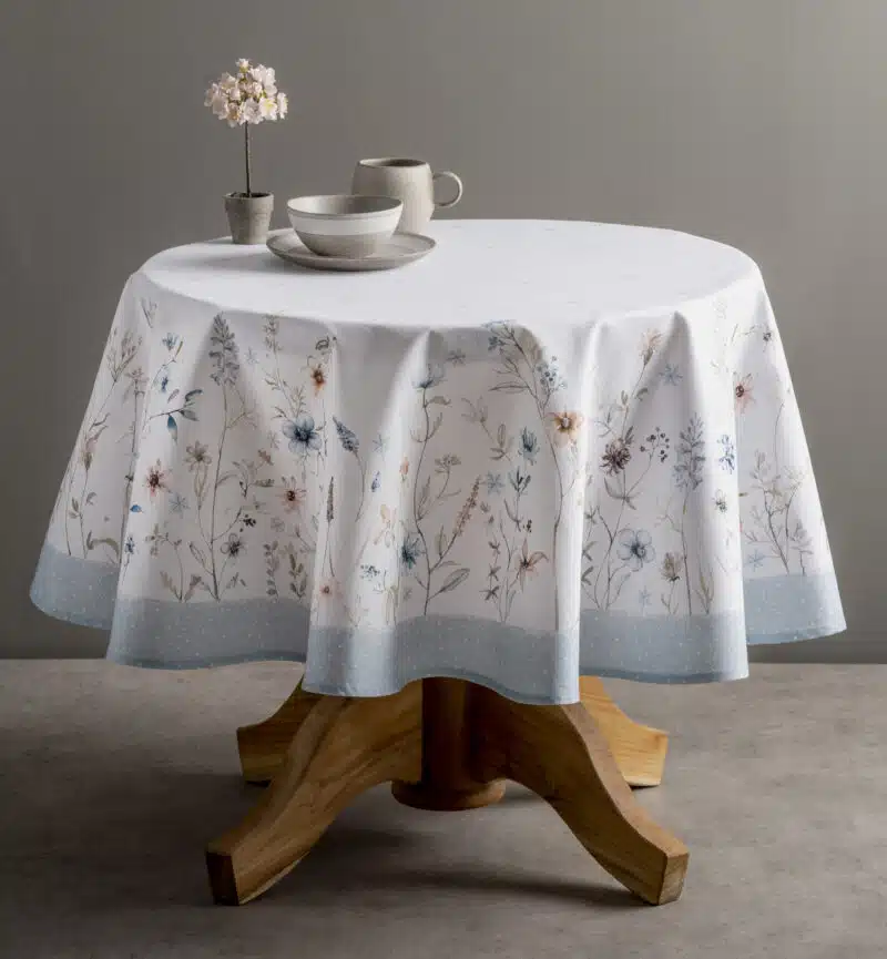 Ice Florals Round Tablecloth